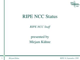 RIPE NCC Status