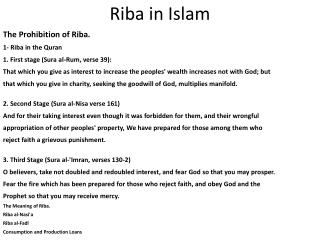 Riba in Islam