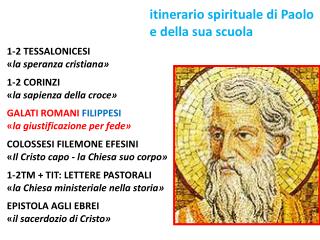 itinerario spirituale di Paolo e della sua scuola