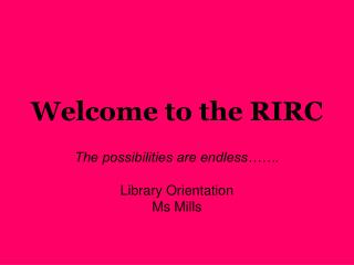 Welcome to the RIRC