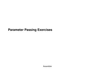Parameter Passing Exercises