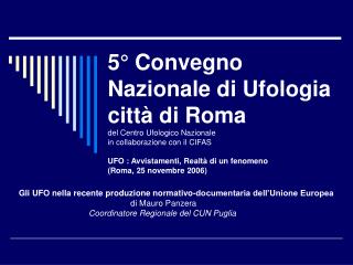 Gli UFO nella recente produzione normativo-documentaria dell’Unione Europea di Mauro Panzera