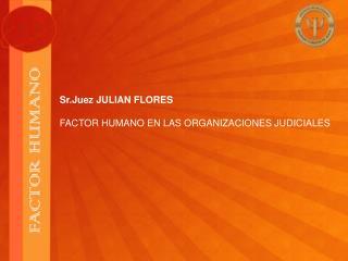 Sr.Juez JULIAN FLORES FACTOR HUMANO EN LAS ORGANIZACIONES JUDICIALES