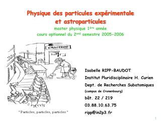 Isabelle RIPP-BAUDOT Institut Pluridisciplinaire H. Curien Dept. de Recherches Subatomiques