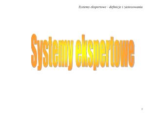 Systemy ekspertowe