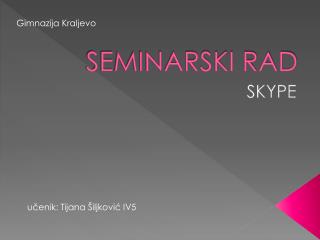 SEMINARSKI RAD