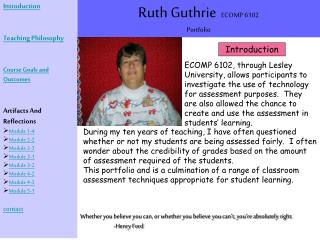 Ruth Guthrie ECOMP 6102 Portfolio