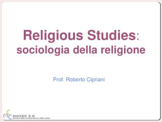 Religious Studies : sociologia della religione