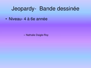 Jeopardy- Bande dessinée