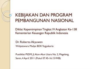 Dr. Roberto Akyuwen Widyaiswara Madya BDK Yogyakarta