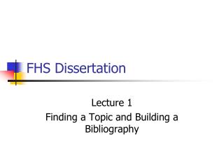 FHS Dissertation