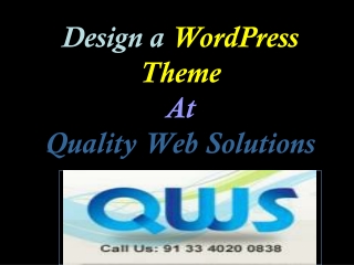 Design a Wordpress Theme at quality Web solutions