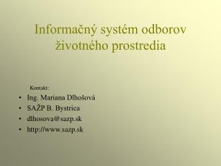 Informačný systém odborov životného prostredia