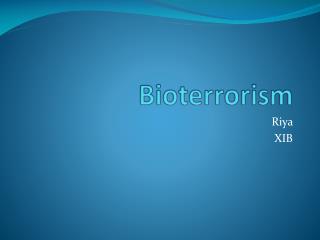 Bioterrorism