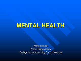 MENTAL HEALTH