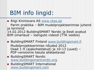 BIM info lingid: