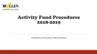 Activity Fund Procedures 2018-2019
