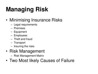Managing Risk
