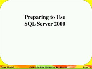 Preparing to Use SQL Server 2000