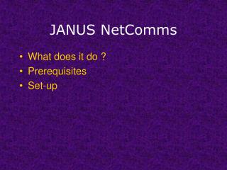 JANUS NetComms