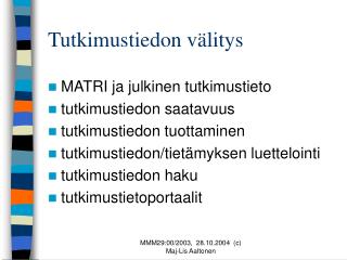 Tutkimustiedon välitys