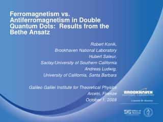 Ferromagnetism vs. Antiferromagnetism in Double Quantum Dots: Results from the Bethe Ansatz