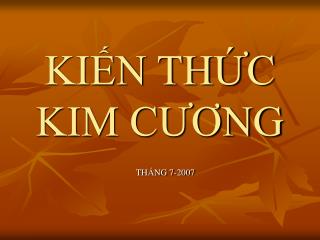 KIẾN THỨC KIM CƯƠNG