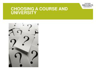 Choosing a course and university