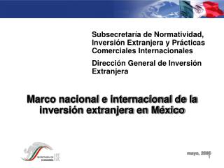 Marco nacional e internacional de la inversión extranjera en México