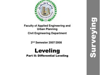 Leveling Part II: Differential Leveling
