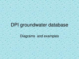 DPI groundwater database