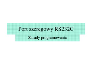 Port szeregowy RS232C