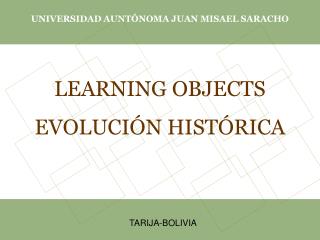 LEARNING OBJECTS EVOLUCIÓN HISTÓRICA