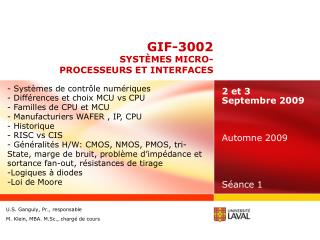 GIF-3002 SYSTÈMES MICRO- PROCESSEURS ET INTERFACES