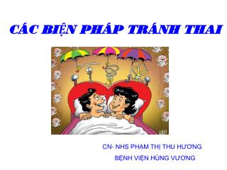 CÁC BIỆN PHÁP TRÁNH THAI