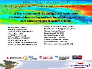 Climate Change Action Fund (CCAF) Call for proposals on “Climate Change; Variability and Extremes” A first evaluation of