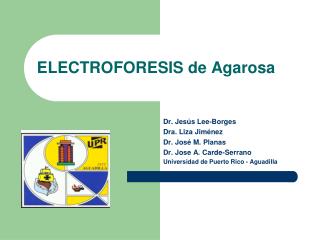 ELECTROFORESIS de Agarosa