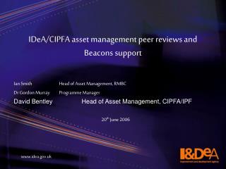 IDeA/CIPFA asset management peer reviews and Beacons support
