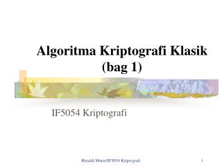 Algoritma Kriptografi Klasik (bag 1)