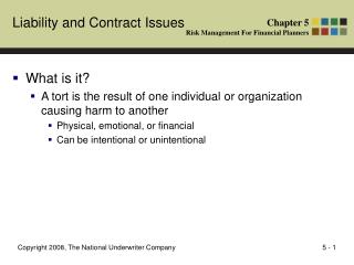 Liability and Contract Issues
