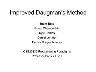 Improved Daugman’s Method
