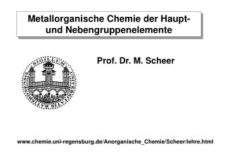 Metallorganische Chemie der Haupt- und Nebengruppenelemente