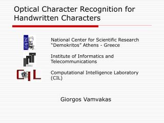 Optical Character Recognition for Handwritten Characters