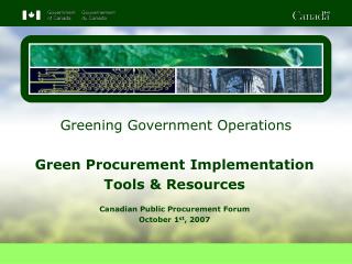 Greening Government Operations