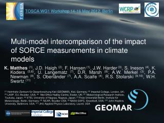 Multi-model intercomparison of the impact of SORCE measurements in climate models