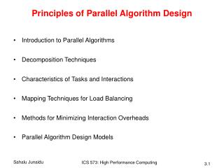 Principles of Parallel Algorithm Design