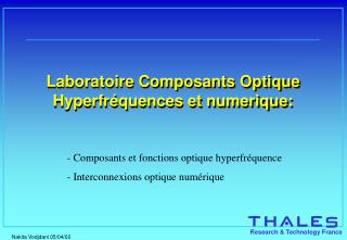 Laboratoire Composants Optique Hyperfréquences et numerique: