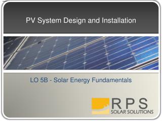 PV System Design and Installation