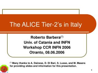 The ALICE Tier-2’s in Italy