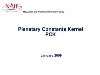 Planetary Constants Kernel PCK